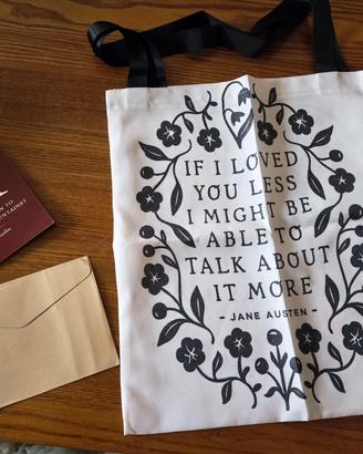 Borsa tote bag Orgoglio Pregiudizio Darcy bigliett