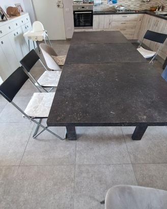 Tavolo da pranzo estendibile artigianale (90x180 -