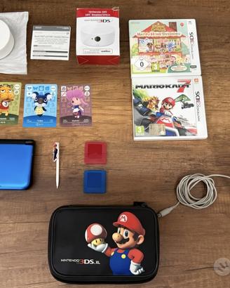 Bundle Nintendo 3DS XL Blu + giochi e accessori.