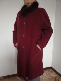 Cappotto donna, color rosso bordò. Tg 48