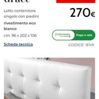 Letto contenitore una piazza 