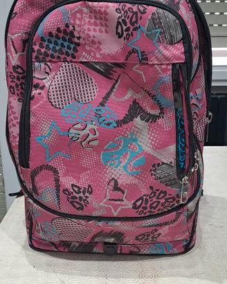 Zaino scuola ragazza + trolley + astuccio 3 zip