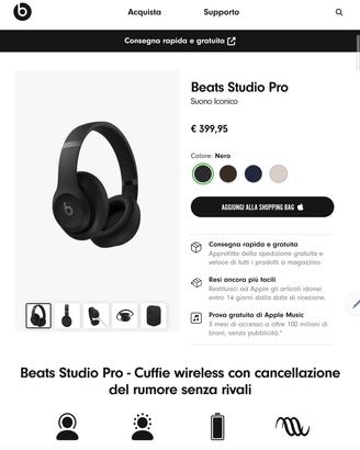 Beats STUDIO PRO colore black mai usate