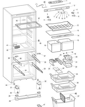 Parti di ricambio frigorifero Hotpoint quadrio