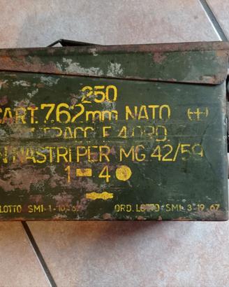Scatola Latta porta munizioni esercito 