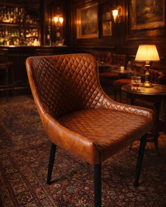 Poltrona poltroncina similpelle vintage trapuntata