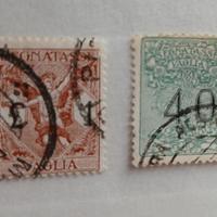 Regno 1924- 2 segnatasse per vaglia- 