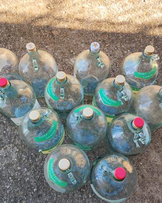 14 bottiglie damigiana vetro 5 litri 