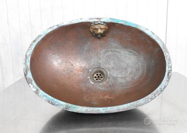 Lavandino in rame con leone - lavello rame - lavab