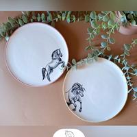 Piatti in ceramica Linea "Equestrian" dipinti 