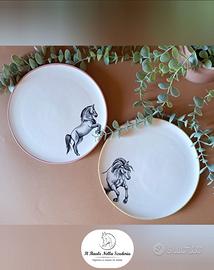 Piatti in ceramica Linea "Equestrian" dipinti 