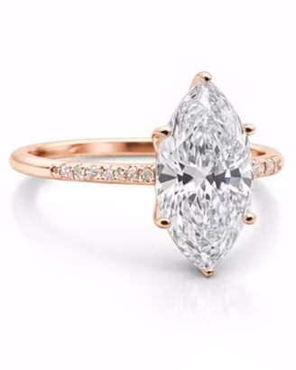 Anello ,14 carati oro rosa,diamante 2.09 ct,