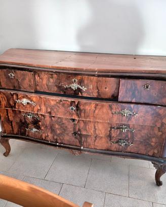 Comò d’epoca in radica – cassettiera 150 cm