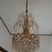 LAMPADARIO CON CRISTALLI ANNI '70