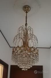 LAMPADARIO CON CRISTALLI ANNI '70