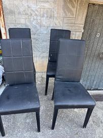 Set 4 sedie ecopelle nere moderne – Struttura soli