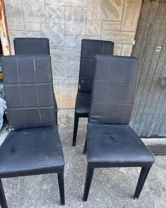 Set 4 sedie ecopelle nere moderne – Struttura soli