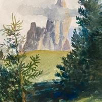 Pale di San Martino, acquerello su carta