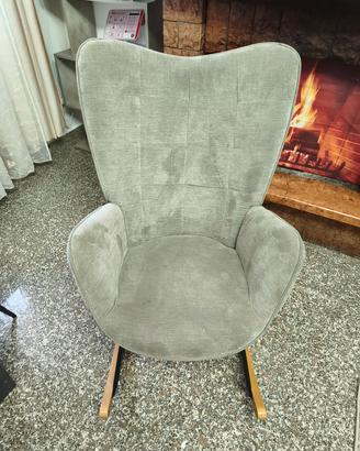 Sedia a dondolo relax MEUBLE COSY - Grigio