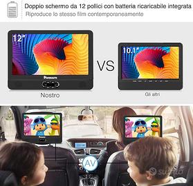 12 Pollici Doppio Lettore DVD per Auto Poggiatesta