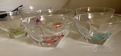 Set 6 coppette in vetro colorate per dessert o ape