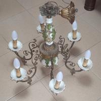 Lampadario sei bracci luci Art Nouveau