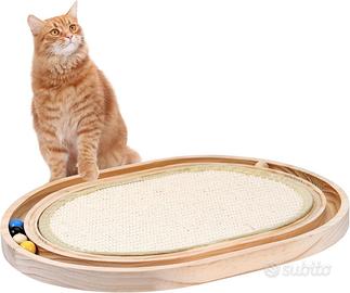 Tappetino Tiragraffi per Gatti in Sisal e palline