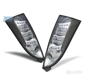 FANALI LED FORD FOCUS MK1 98-04 FONDO NERO CROMO