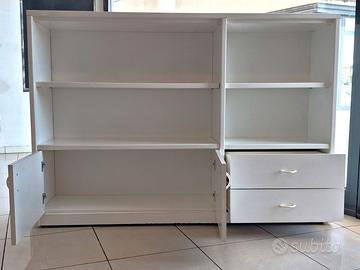 Mobile contenitore libreria bianco 151x34,5x105 cm