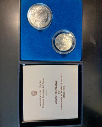 Dittico Italia 90 500 e 200 lire argento 