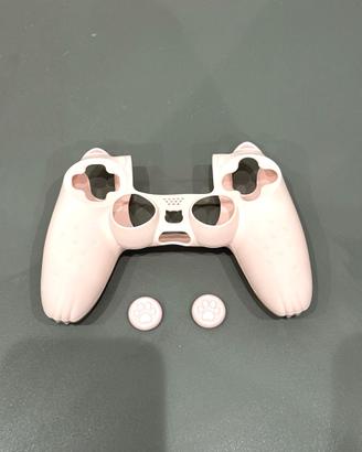 Cover controller PS4 silicone rosa gatto + grip