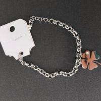 bracciale con quadrifoglio e brillantino