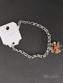 bracciale con quadrifoglio e brillantino