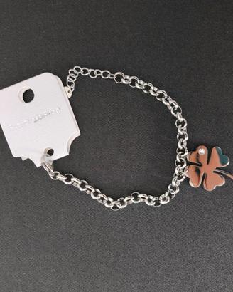 bracciale con quadrifoglio e brillantino