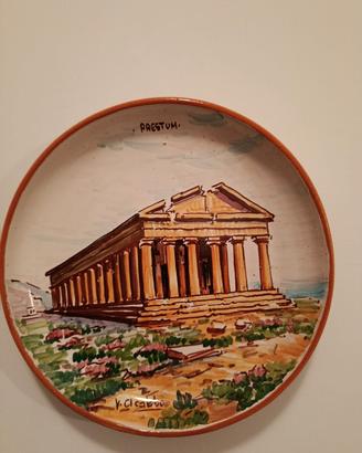 Piatto decorato a mano Paestum 
