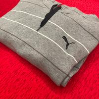 Felpa Puma grigia con cappuccio e tasca a marsupio