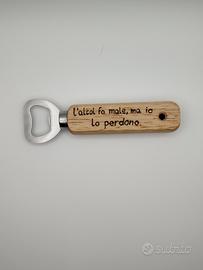 Apribottiglie Legno Pirografato Personalizzabile