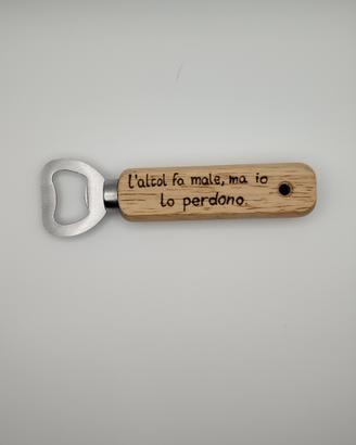 Apribottiglie Legno Pirografato Personalizzabile
