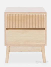 🌿 Comodino Scandinavo - Legno e Pino (Nuovo)