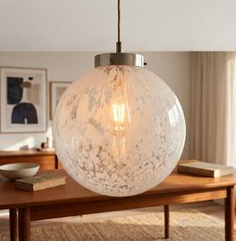 Lampadario vintage in vetro soffiato