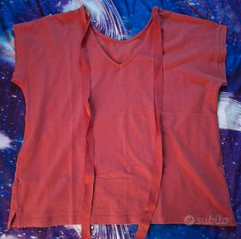 T-Shirt HOLISTIC blusa rosso corallo mis. XL C  N.