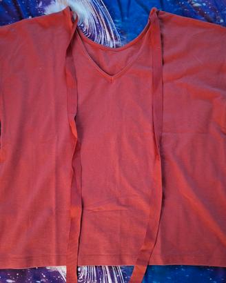 T-Shirt HOLISTIC blusa rosso corallo mis. XL C  N.
