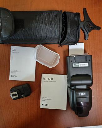 Flash Esddi  plf-650 e trigger G4 per Canon