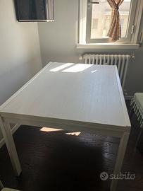 Tavolo bianco, stile shabby chic, allungabile