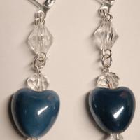 Orecchini donna con cuore di ceramica