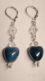 Orecchini donna con cuore di ceramica