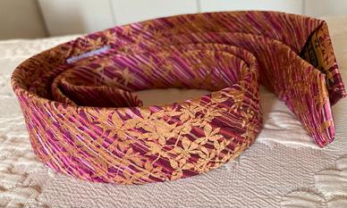 Cravatta KENZO slim fucsia oro 100% seta