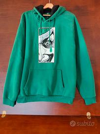 Felpa verde con cappuccio