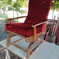 Poltrona a dondolo a molla design anni 70 