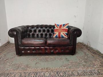 divano Chester Chesterfield cuoio inglese original